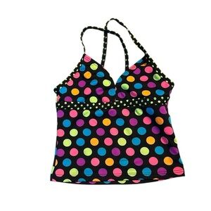 Candy Girl Swim Girl’s Colorful Polka Dot Tankini Top